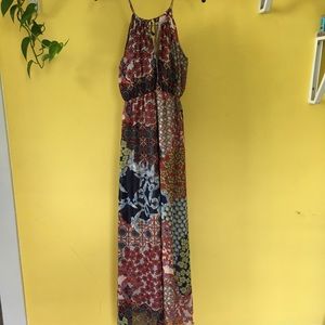 Summer Floral Print Maxi Dress (M)